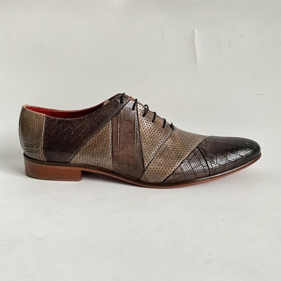 Melvin & Hamilton Leather Patchwork Point-toe Oxfords Brown Men 46 main image 5